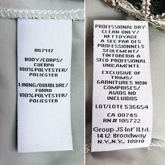 NWT JS Collections Size 8 Lace Embroidered Sheath Dress Taupe Illusion Overlay - Picture 12 of 14